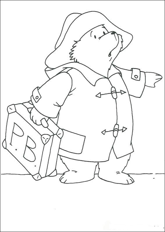 Plansa de colorat cu Ursul Paddington 26 19